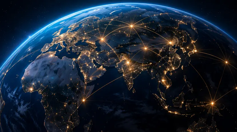 Connected Earth illuminated by global networks