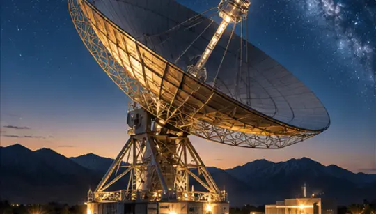 Large communications satellite dish