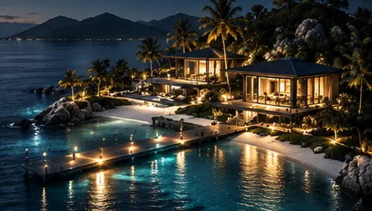 Tropical luxury resort pool
